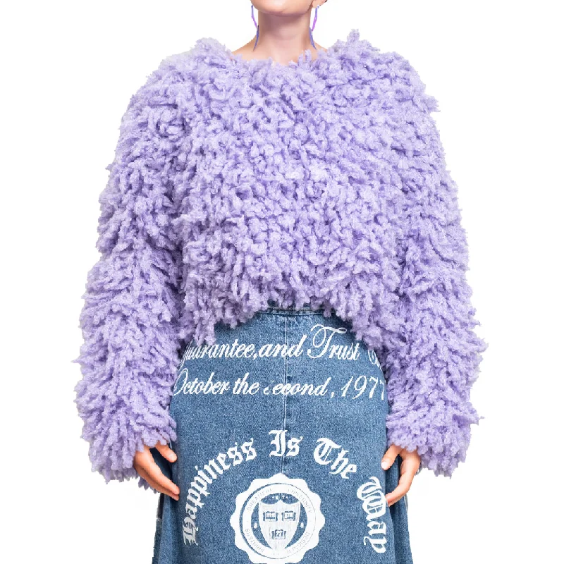 New Arrivals Sweater with "Boucle Meta fur" concept Lilac