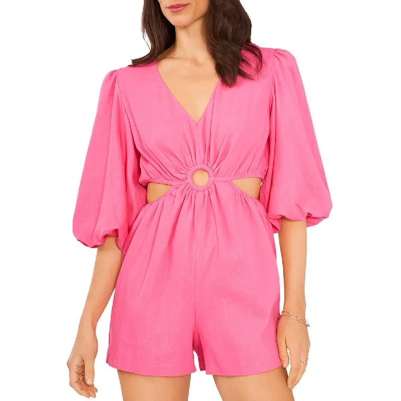 Eclectic Fashion 1.State Womens Cut Out V Neck Romper