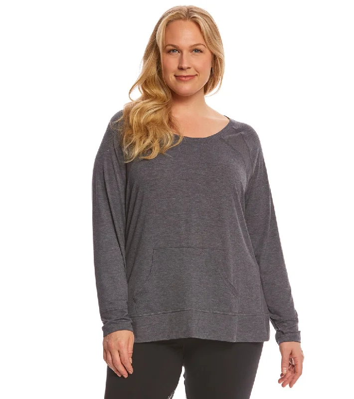 Eclectic Fashion Balance Collection Plus Kanga Pocket Yoga Tunic Heather Charcoal