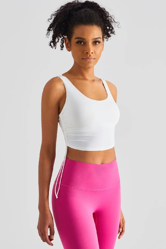 Hot Deals Cropped Tank Tops with Side Drawstring