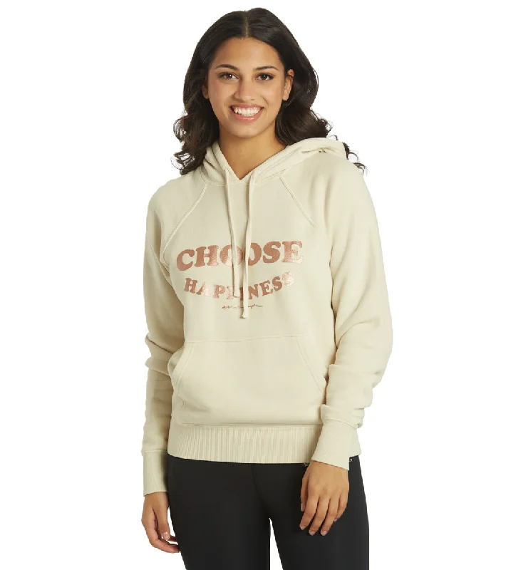 Runway Inspired Wear Spiritual Gangster Happiness Classic Kangaroo Pocket Hoodie Creamy Stone