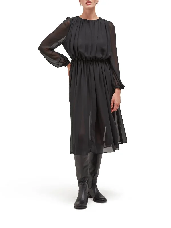 Glamorous Evening Wear Autumn Dress In Black