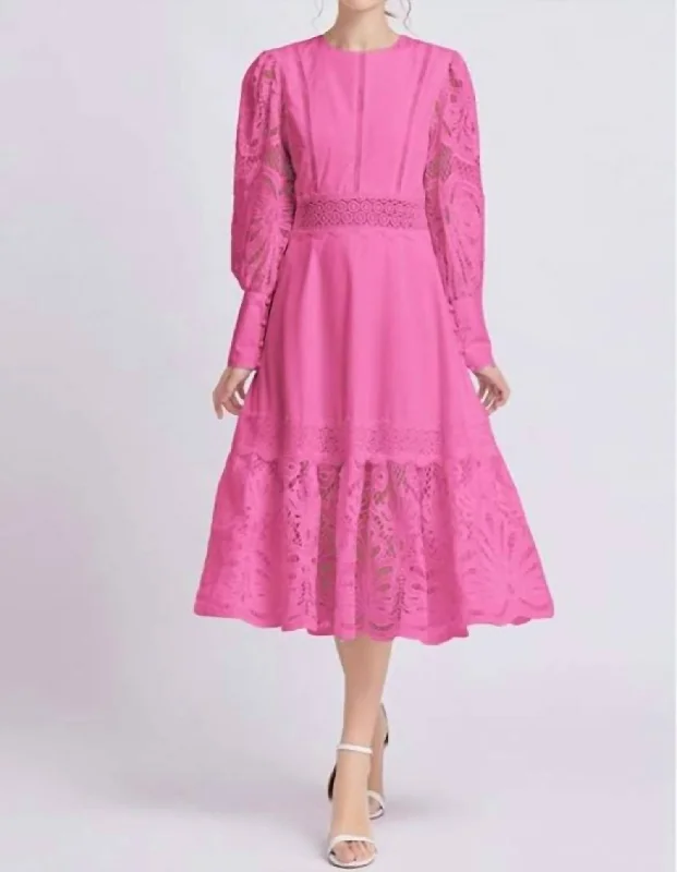 Buy More, Save More Crochet Long Dress In Pink