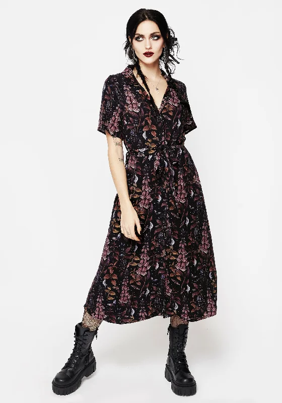 Hot Picks Foxglove Midi Shirt Dress