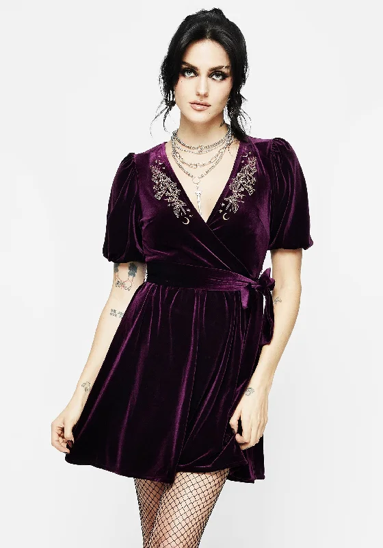 Latest Trends Hera Embroidered Mini Wrap Dress