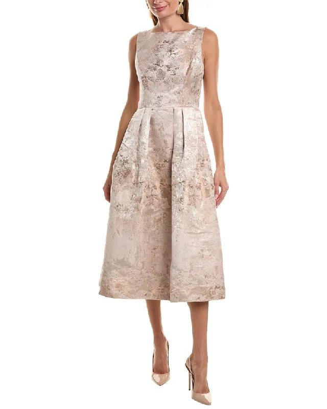 Ride The Style Wave Kay Unger Elsa Jacquard Midi Dress