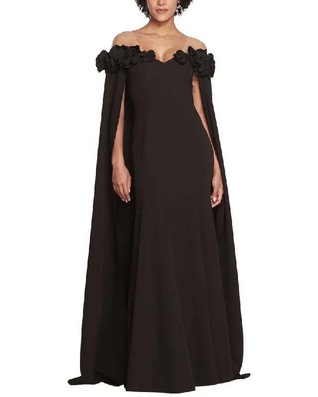 Trend Setting Threads Marchesa Notte Off The Shoulder Cape Gown