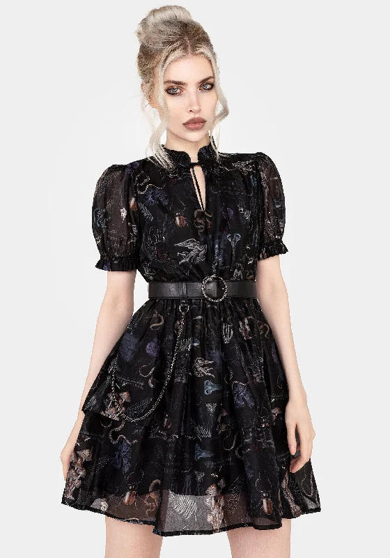 Flash Sales This Week Maudeline Victoriana Print Layered Organza Mini Dress