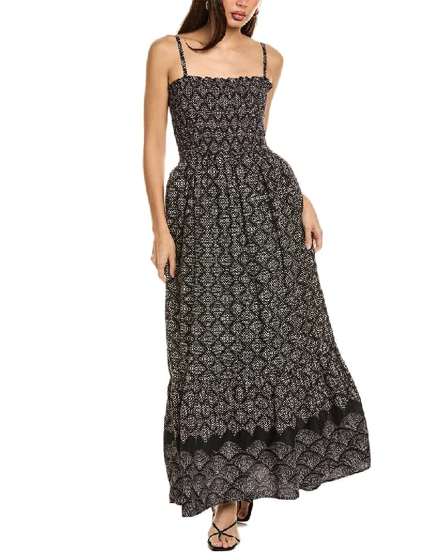 Exclusive Women's Fashion Collection Michael Stars Alejandra Smocked Maxi Dress