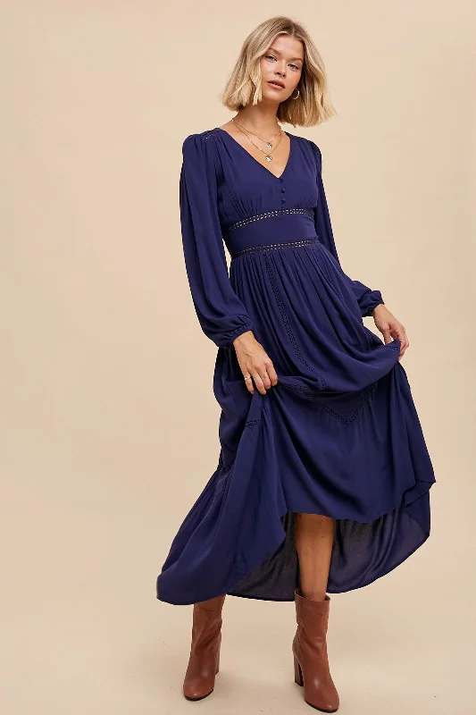 The Latest Trends Midnight Lace Inset Maxi Dress