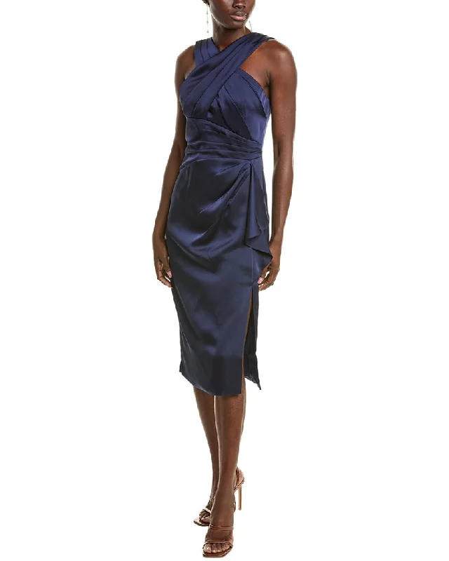 Chic Outfits Theia Tierra Draped Satin Dress