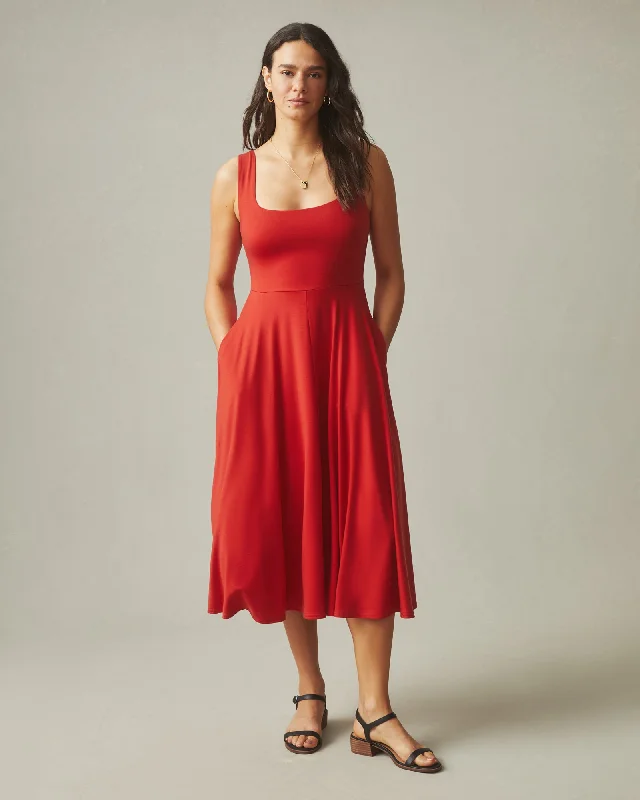 Daily Essentials Flex Dress - Crimson