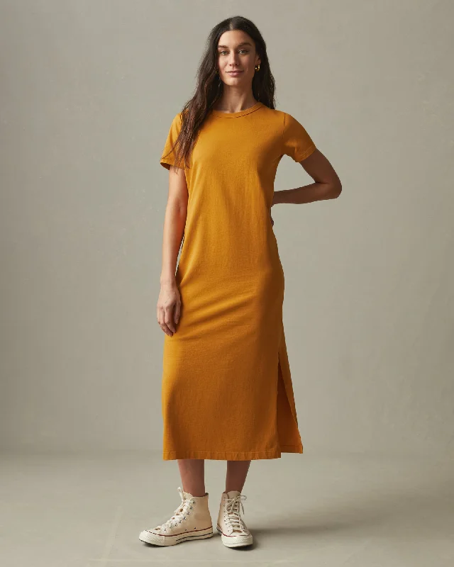 Unbeatable Deals Midi Tee Dress - Inca Gold