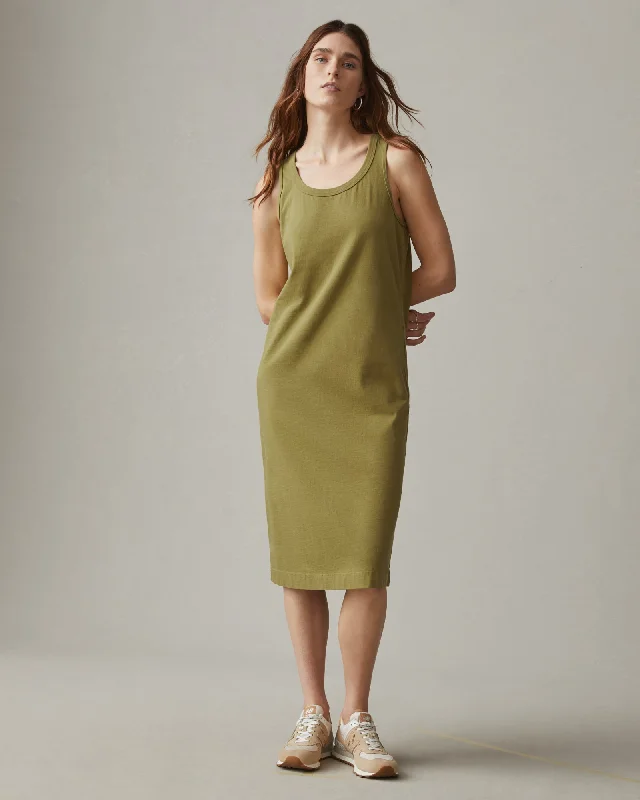 Effortless Chic for Women Racer Tank Dress - Peat Moss