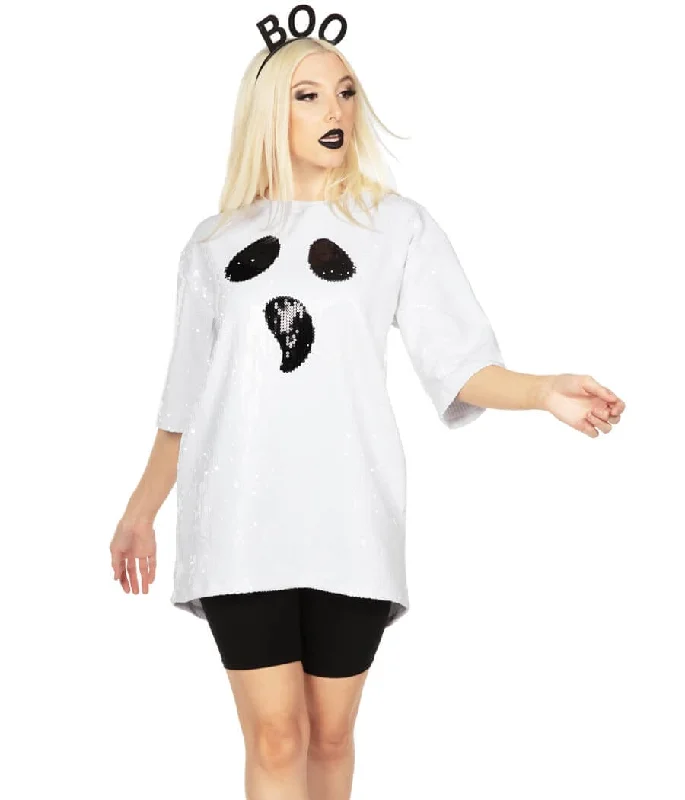 Free Spirited Fashion Sequined Ghost Costume Dress