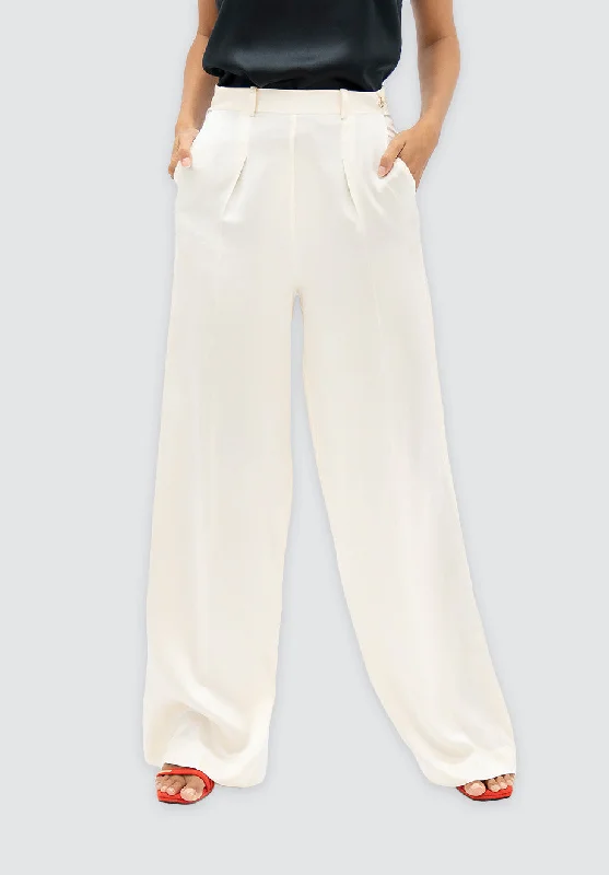 Comfy Women's Outfits for Daily Wear Branson BKG - Wide Leg Pants | Pearl