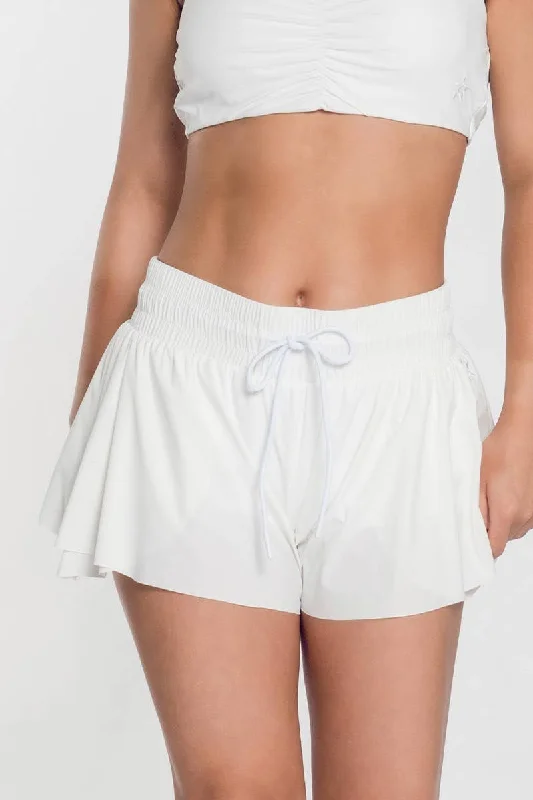 Seasonal Women's Fashion Trends Flutter Athletic Short in White