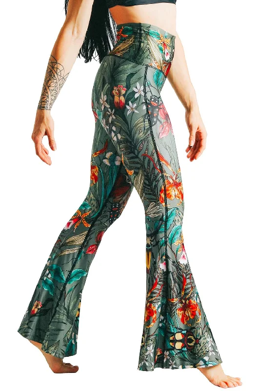 Best Clearance Sales Right Now Green Thumb Printed Bell Bottoms