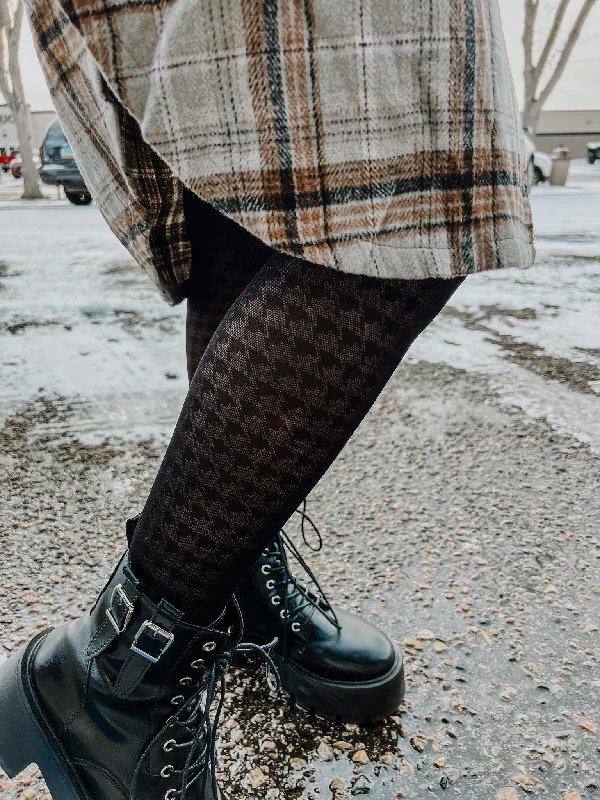 Style Redefined Houndstooth Print Tights