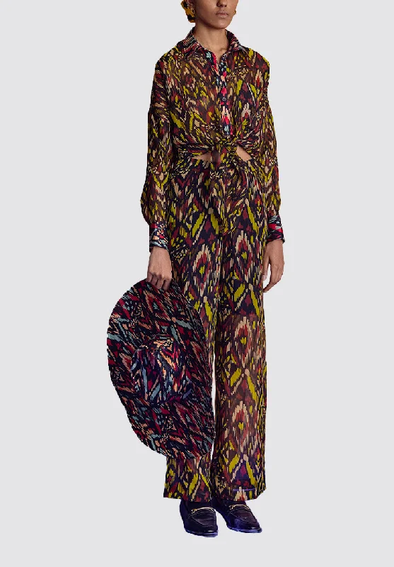 Eclectic Fashion Ikat Organza Trousers