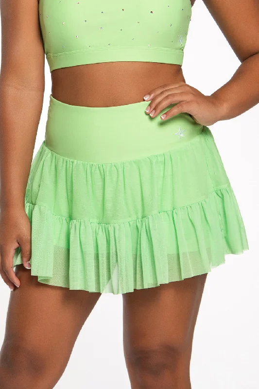 Seasonal Clearance Layered Ruffle Skirt in Pistachio