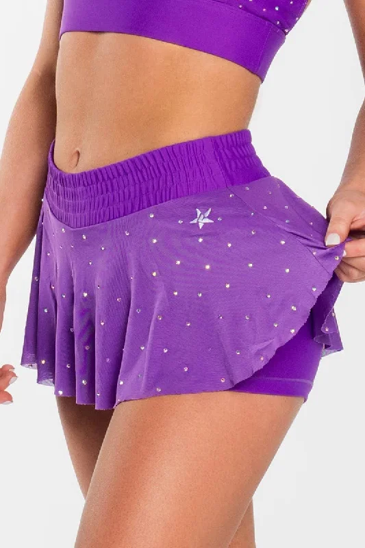 Limited Time Offer Mesh Overlay Skirt in Purple