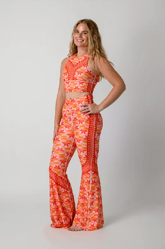 Unleash Your Trend Driven Style Peach Out Printed Bell Bottoms 2.0