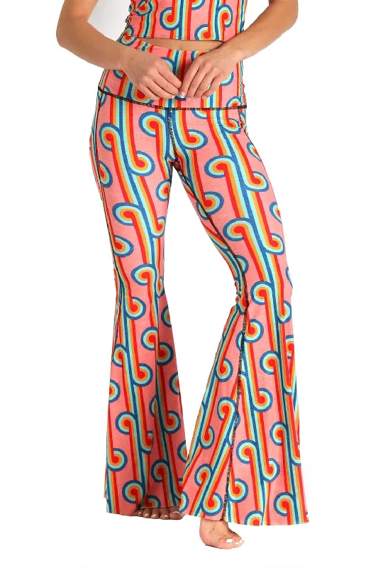 High-End Women's Apparel Rainbow Chaser Printed Bell Bottoms