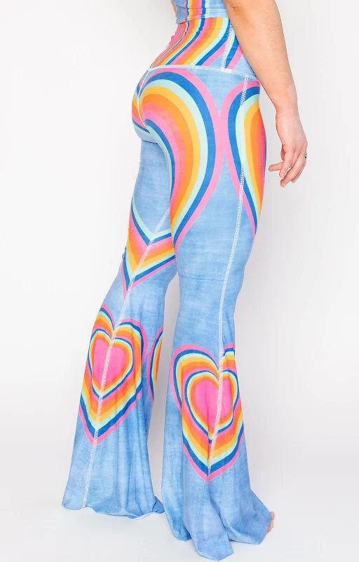 New Arrivals Rainbow Love Printed Bell Bottoms