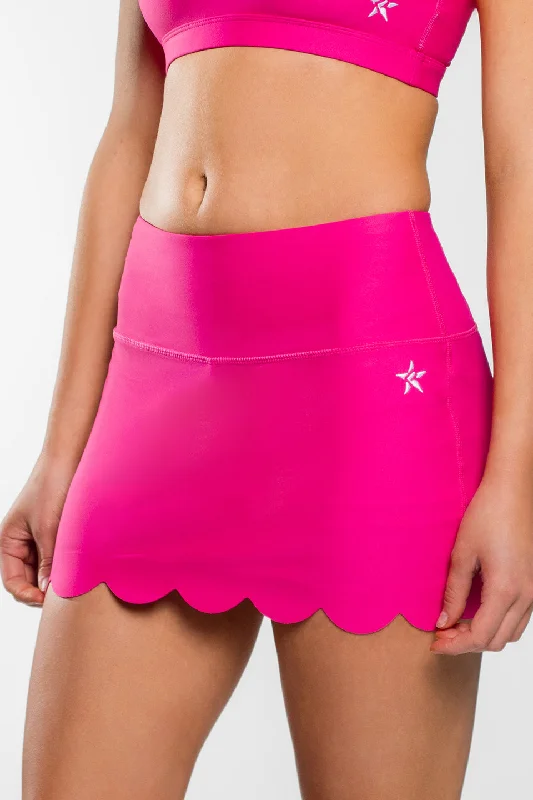 Women's Clothing for Every Season and Trend Scalloped Skirt in Hyper Pink