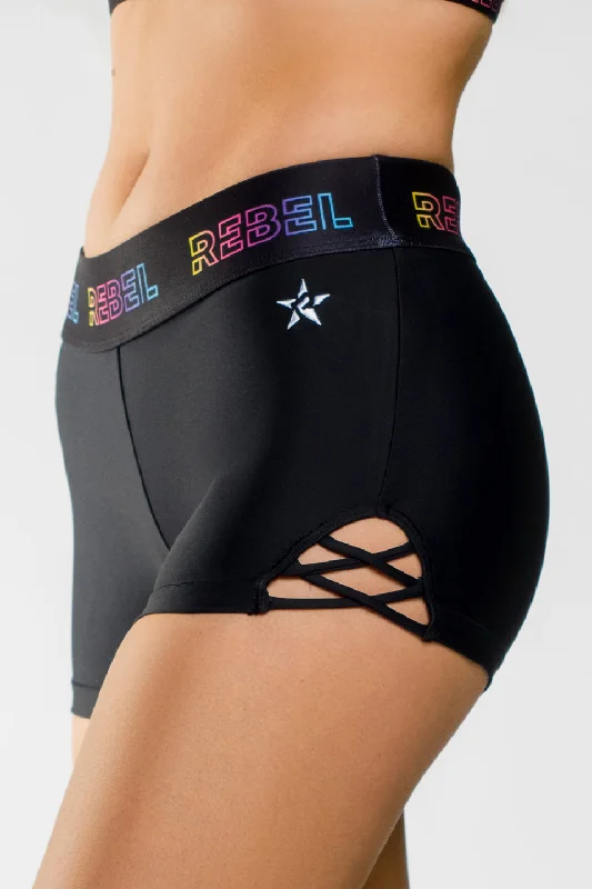 Bid Farewell To The Old Season Success Compression Short in Black Color Pop