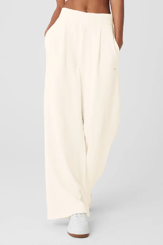 Latest Fashion for Women High-Waist Cozy Day Wide Leg Pant - Ivory