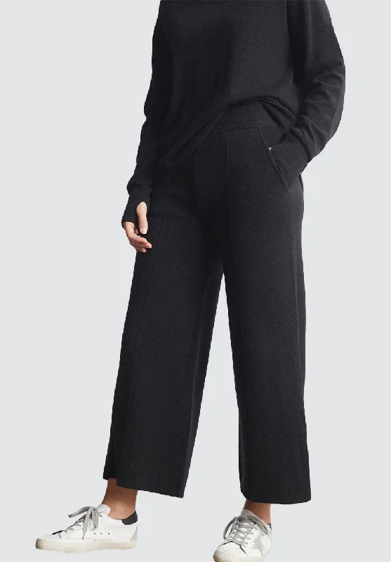 Chic Trends For The Fashion Savvy Wide Leg Cashmere Trouser | Black